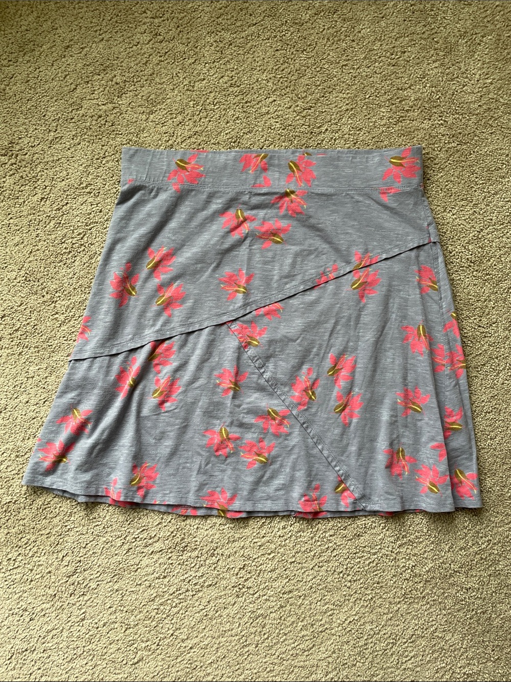 Toad&Co Oblique Skirt XL Floral A-Line Organic Cotton Blend Outdoor Athleisure